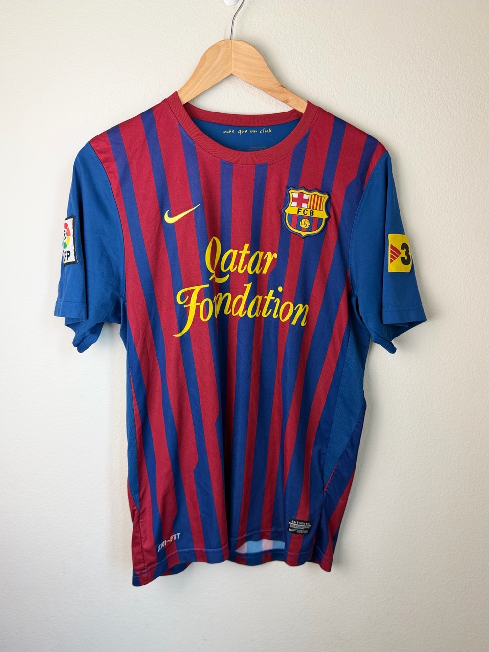 Nike FC Barcelona Messi Red & Blue Striped Soccer Jersey